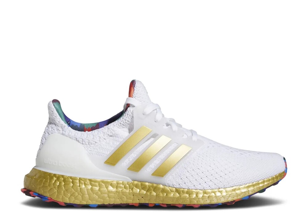 adidas Women Ultraboost 5.0 DNA Shoes Sneakers White/Gold HP7425 Size 6.5